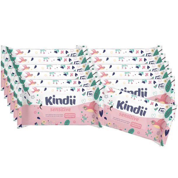 KINDII SENSITIVE CHUSTECZKI NAWILŻANE DLA DZIECI x 12