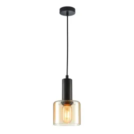 italux-lampa-wiszaca-santia-e27-czarny-bursztynowy