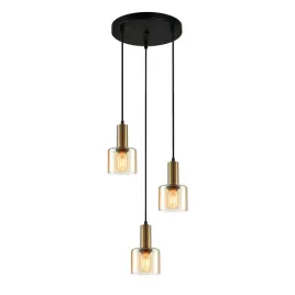 italux-lampa-wiszaca-santia-o32-3xe27-miedziany-bursztynowy