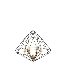 italux-lampa-wiszaca-maresmo-6xe14-czarny-zloty
