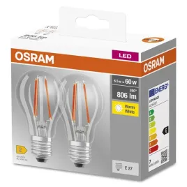 osram-zarowka-led-base-classic-a-6-5w-827-clear-e27-dwupak