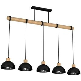 milagro-lampa-wiszaca-erik-5xe27-czarny-drewno
