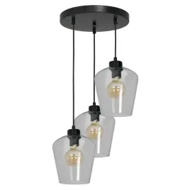 milagro-lampa-wiszaca-santiago-3xe27-czarny-transparentny