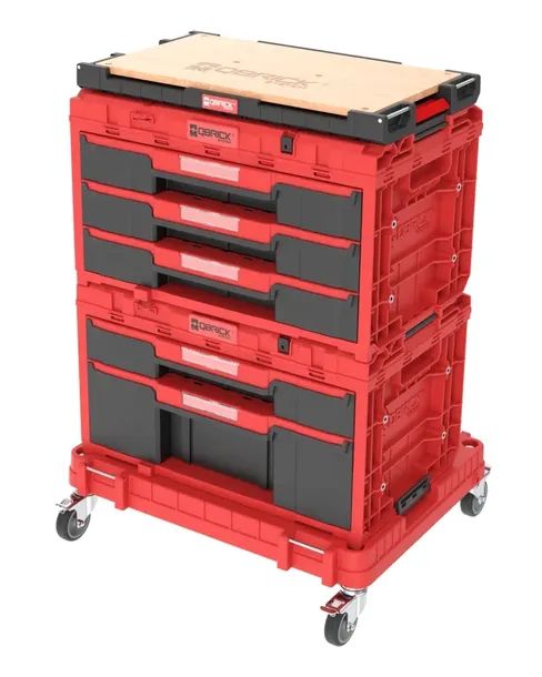 Zestaw skrzyń narzędziowych Qbrick System ONE Red Workshop Drawers Set 5