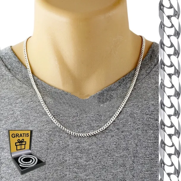 Srebrny Łańcuszek Męski SREBRO pr.925 Łańcuch 4mm Diamentowany + GRATIS
