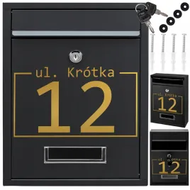kompaktowa-czarna-skrzynka-pocztowa-na-listy-ze-zlotym-wzorem