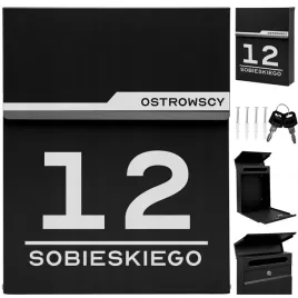 personalizowana-czarna-skrzynka-pocztowa-na-listy-wyposazona-w-miejsce-na-adres-i-numer-domu