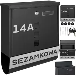 czarna-skrzynka-pocztowa-w-designie-tuby-przeznaczona-na-listy-i-poczte