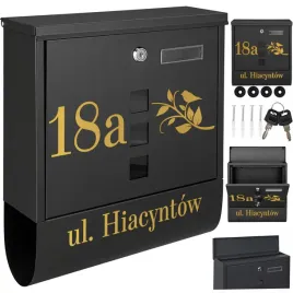 skrzynka-na-listy-tuba-czarna-ze-zlotym-wzorem