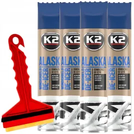 zestaw-4-sztuk-k2-alaska-300ml-skuteczny-odmrazacz-w-sprayu-do-szyb-i-lusterek-uzupelniony-o-skrobaczke-mosiezna