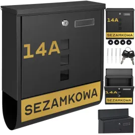 czarna-skrzynka-pocztowa-ze-zlotym-wzorem