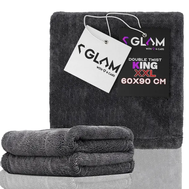 GLAM DOUBLE TWIST KING XL – ręcznik do osuszania samochodu, charakteryzujący się gramaturą 1200GSM i wymiarami 60X90