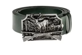 pasek-skorzany-bor-hunter-forest-deer-on-guns-silver-120
