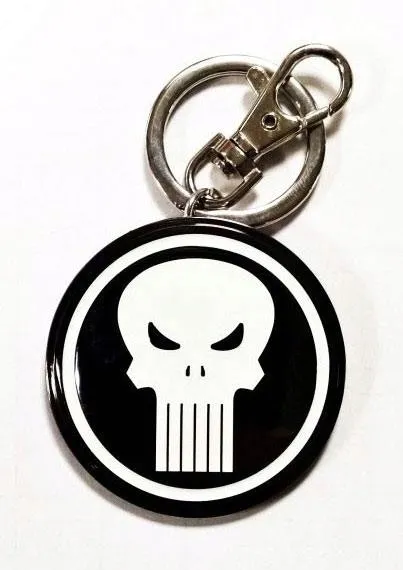 Metalowy brelok z logo Punisher od Marvel Comics - Oficjalna Licencja, 5 cm