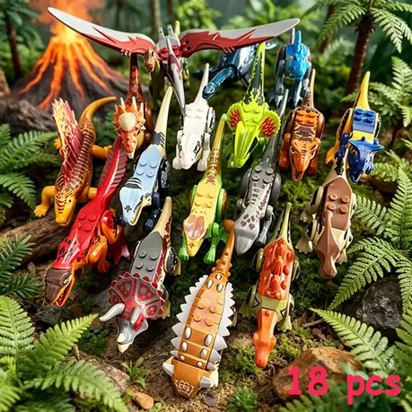 KLOCKI FIGURKA Figurki DINOZAURY Zestaw 14 sztuk