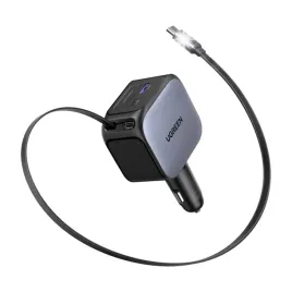 ugreen-szybka-ladowarka-samochodowa-145w-zwijany-kabel-usb-c-usb-a-3-porty