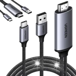 ugreen-kabel-przewod-w-oplocie-adapter-hdmi-do-usb-c-4k-60hz-5v-1a-1m