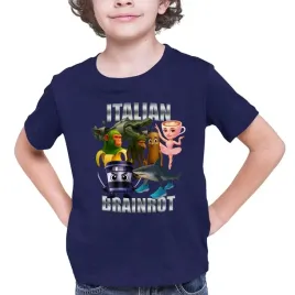 italian-brainrot-viral-tiktok-koszulka-dziecieca-granatowa