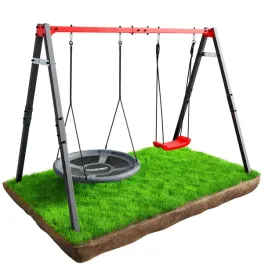 Zdjęcie produktu HUŚTAWKA OGRODOWA dla dzieci BOCIANIE GNIAZDO STELAŻ podwójny  Super Fun