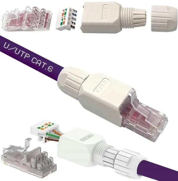WTYK WTYCZKA RJ45 UTP KAT.6 BEZNARZĘDZIOWY NIEEKRANOWANY