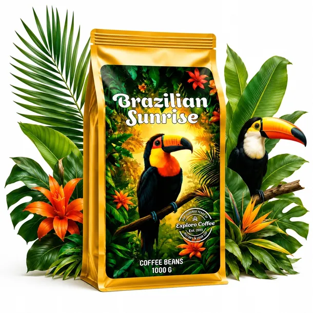 Kawa ziarnista 1kg Brazylia Mieszanka Crema | Do Ekspresu | Świeżo Palona