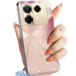 etui-do-infinix-note-40-5g-wzory-rozowe-zloto-roz-obudowa-pokrowiec-case