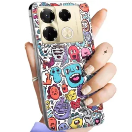 etui-do-infinix-note-40-5g-wzory-doodle-zwierzeta-potwory-rysunki-obudowa