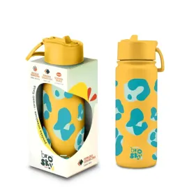 brosky-wild-zolta-butelka-na-wode-z-nadrukiem-w-motyw-zwierzecy-550-ml