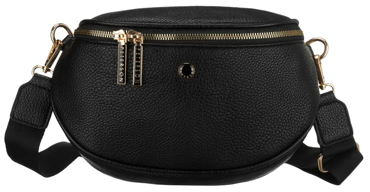 Torebka saszetka damska nerka crossbody czarna na ramię pojemna Peterson