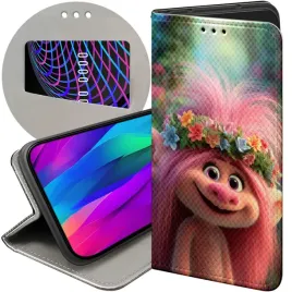 etui-z-klapka-do-iphone-14-wzory-trole-stworki-skrzaty-bajkowe-stworzenia