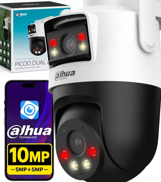 KAMERA WIFI OBROTOWA 10MP ZEWNĘTRZNA P5D-5F-PV Picoo Dual DAHUA FULL COLOR