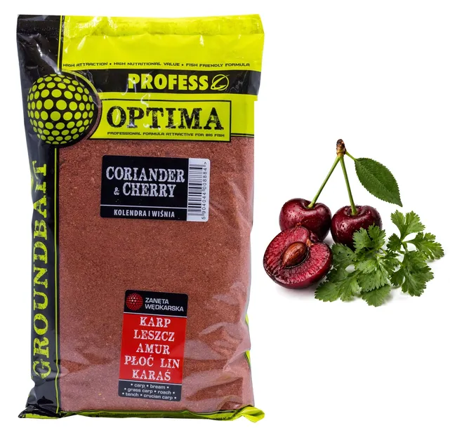 Zanęta Profess Optima 1kg KOLENDRA I WIŚNIA KARP AMUR LESZCZE
