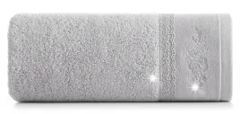 recznik-kapielowy-sisi-70x140-cm-srebrny-z-koronka-ozdobny-haft