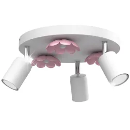 lampa-sufitowa-3-reflektorki-ruchome-okragla-biala-rozowe-kwiaty-luminex
