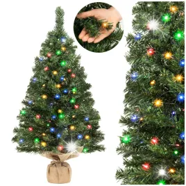 choinka-sztuczna-z-oswietleniem-lampki-50-led-90cm-juta-zielona-multikolor