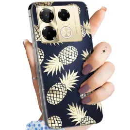 etui-do-infinix-note-40-5g-wzory-ananas-owoce-egzotyczne-obudowa-pokrowiec