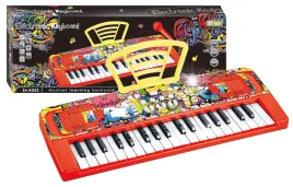 keyboard-kibord-pianinko-dla-dzieci-stojak-na-nuty-mikrofon-czerwony-3