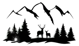 obraz-azurowy-dekoracja-scienna-3d-widok-gory-las-jelen-m-panel-34x20cm