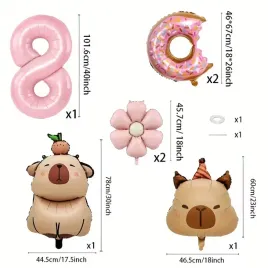 balony-kapibara-na-urodziny-cyfra-1-zestaw-7-balonow