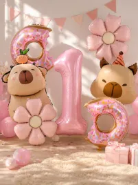 balony-kapibara-na-urodziny-cyfra-3-zestaw-7-balonow