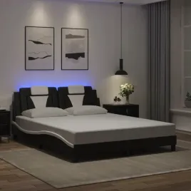vidaxl-rama-lozka-z-led-czarno-biala-160x200-cm-sztuczna-skora