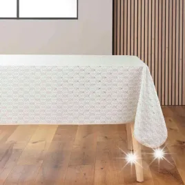 obrus-prostokatny-bezowy-z-blyszczacym-wzorem-do-jadalni-145-x-240-cm