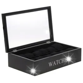 pudelko-na-zegarki-czarne-drewniane-watches-12-zegarkow-szkatulka-9x34-cm