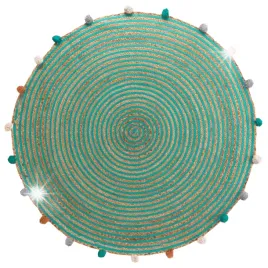 dywanik-dzieciecy-okragly-zielony-z-pomponami-do-pokoju-dzieciecego-90cm