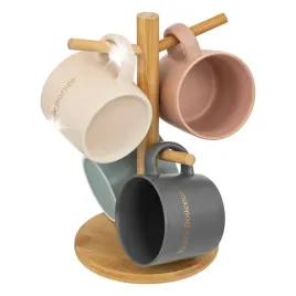 kubki-do-kawy-kolorowe-porcelanowe-zestaw-na-drewnianym-stojaku-belle-200ml