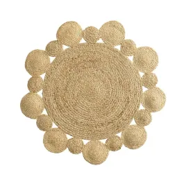 mata-douceur-d-interieur-okragla-bezowa-juta-90-cm-nowoczesna