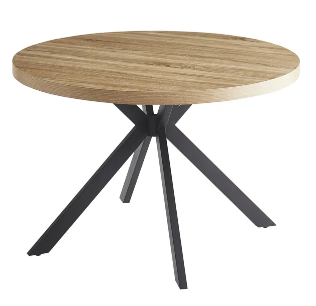 STÓŁ OKRĄGŁY ROZKŁADANY fi110 CM KUCHNIA/SALON LOFT NOWOCZESNY ARDEN DĄB
