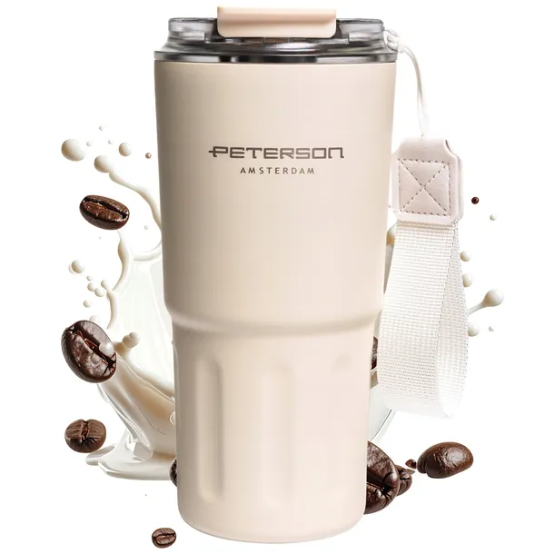 Kubek termiczny termos na kawę herbatę gorące zimne napoje 600ml Peterson