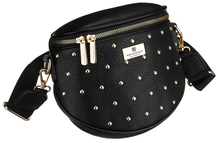 Saszetka nerka damska miejska crossbody z kieszonkami z eko skóry Peterson