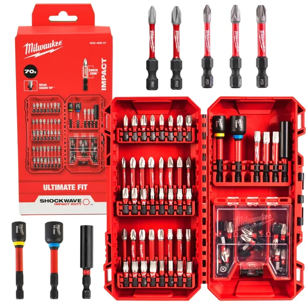 Milwaukee 4932492007 Zestaw bitów udarowych SHOCKWAVE 70 szt PH PZ TX HEX